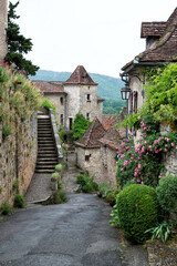 Fototapeta na wymiar Saint-Cirq-Lapopie one of the most beautiful villages in France