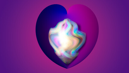 Abstract gradient purple background with a heart shape