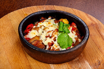 Roasted Pork and vegetables with cheese