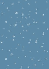 Christmas blue background with white snowflakes
