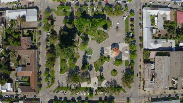 Drone Shot Cenital San Javier region del Maule near of Talca and Curico Santiago Chile 