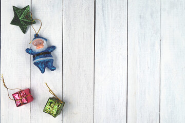 christmas decoration on wooden background