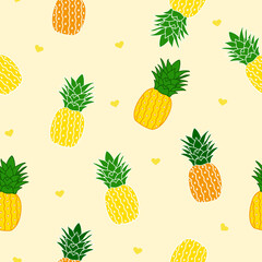 pineapple pattern. yellow pineapples seamless pattern