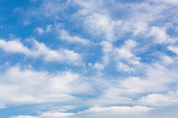 Llano, Texas, USA. High clouds in blue sky in the Texas Hill Country.