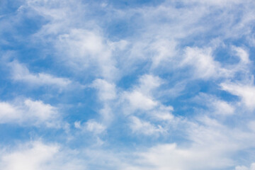 Naklejka na ściany i meble Llano, Texas, USA. High clouds in blue sky in the Texas Hill Country.