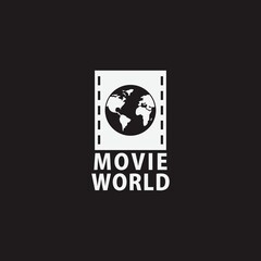 Movie world logo.  Vector illustration template design