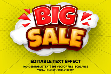 big sale comic text style effect