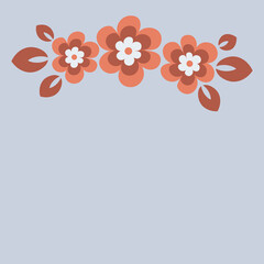 a stylized postcard or banner for an inscription with flowers - graphics. Gift, congratulations