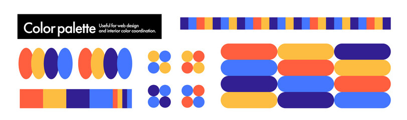 流行のカラーパレット素材、配色、カラーチャート、色見本、基本の色。色相、色相環 © DESIGN BOX