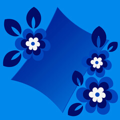 a stylized postcard or banner for an inscription with flowers - graphics. Gift, congratulations