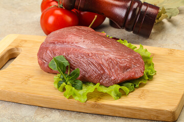 Raw beef piece for cooking