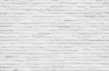 Fototapeta na wymiar White grunge brick wall texture background for stone tile block painted in grey light color wallpaper 