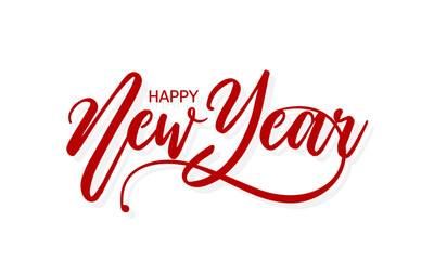 Creative Calligraphic Card for New Year. Happy New Year Wishing Greeting Card Design. Editable Illustration.