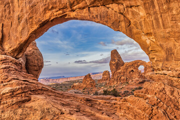 South Window through North Window, Arches National Park, Utah