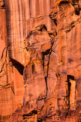Colorful Little Boys Formation, Monument Valley, Utah. Canyon face rocks create faces.