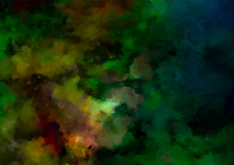 緑色の幻想的なキラキラ水彩テクスチャ背景
