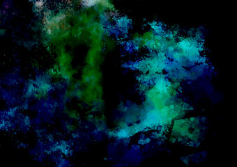 Fototapeta na wymiar 緑色の幻想的なキラキラ水彩テクスチャ背景 