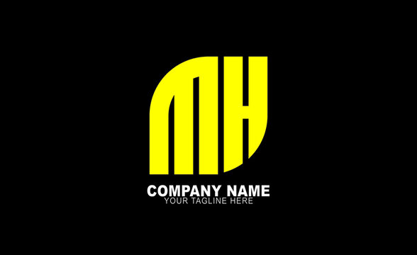 Mh, Abstract initial monogram letter alphabet logo design vector templates 