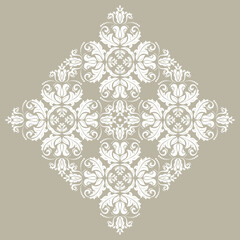 Elegant vintage ornament in classic style. Abstract traditional pattern with oriental white elements. Classic vintage pattern