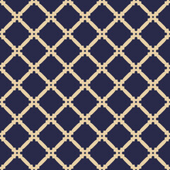 Seamless blue and golden ornament in arabian style. Geometric abstract background. Pattern for wallpapers and backgrounds