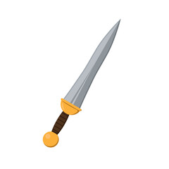 The sword of a Roman legionary. Color vector illustration flat style.
