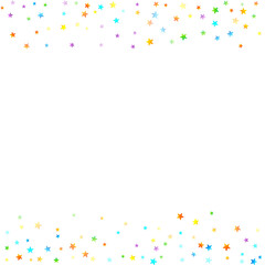 Rainbow Festive Confetti. Carnival Star Falling.