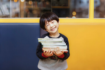 cute little student who likes books
