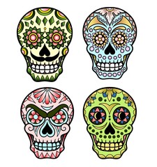 skull head floral ornament pattern decoration illustration good use for tattoo or any design you want.
