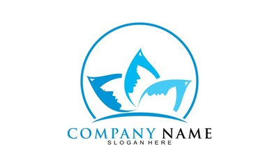 Leaf with beauty ladies illustration vector logo