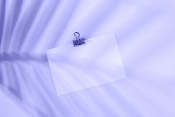 Minimal style blank paper for notes or calendar for mock up toned with color of 2022 Very Peri