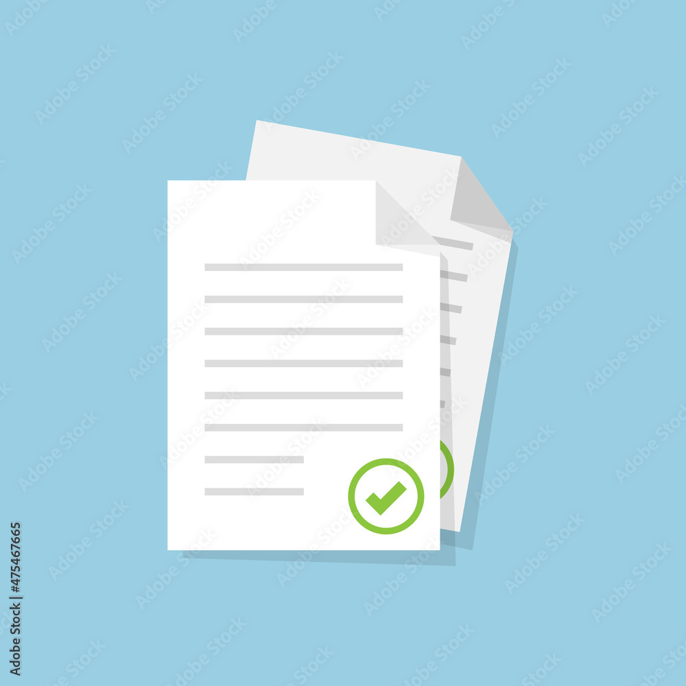 Poster contract document icon in flat style. report folder stamp vector illustration on isolated background