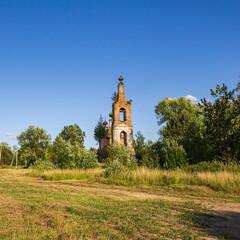 Naklejka premium old orthodox church landscape