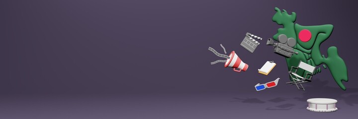 3d rendering of cinema in Bangladesh for social media and website covers