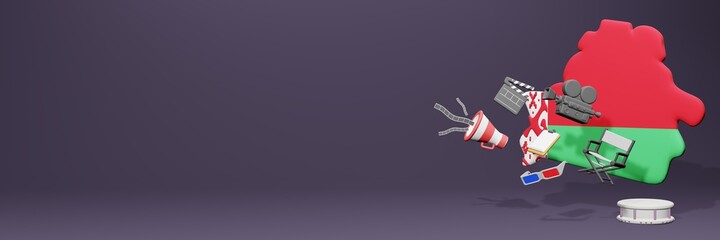 3d rendering of cinema in Belarus for social media and website covers