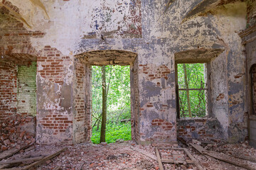 interior of an abandoned orthodox church