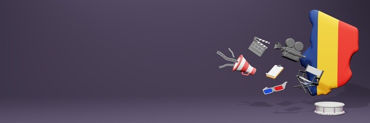 3d rendering of cinema in Chad for social media and website covers