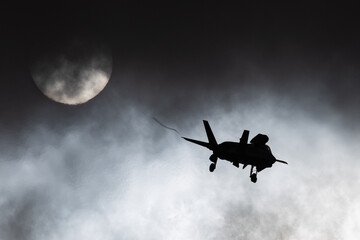 Lockheed F-35B flying past the sun after take off.