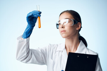 scientist research biology ecology experiment light background