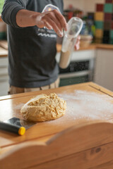 person preparing dough