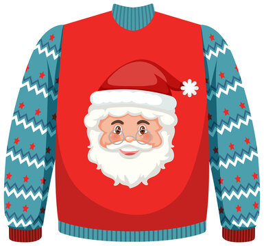 Christmas sweater with Santa Claus pattern