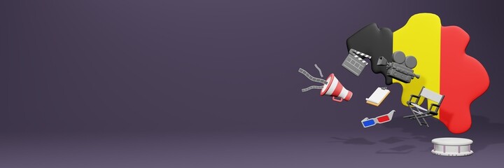 3d rendering of cinema in Belgia for social media and website covers