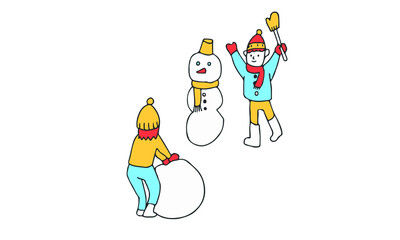 雪だるまを作る人