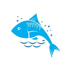 Fish logo template. Creative vector symbol