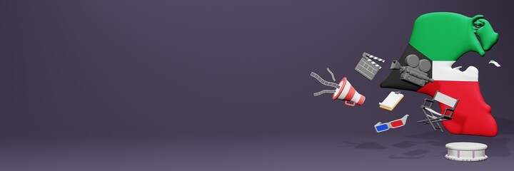 3d rendering of cinema in Kuwait for social media and website covers