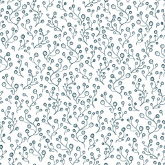 hand drawn Minimalist floral seamless pattern. floral pattern with one line flowers