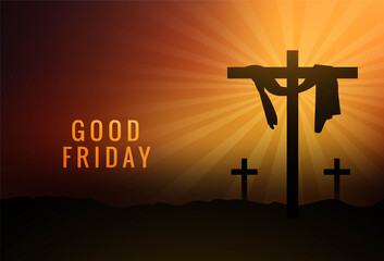 Good Friday background concept with Illustration of Jesus cross