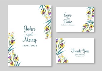 Beautiful flowers widding card template