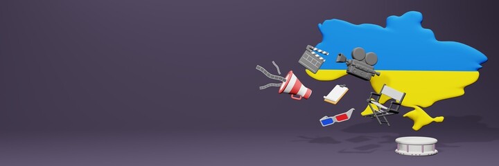 3d rendering of cinema in Ukraine for social media and website covers