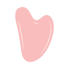 Facial massage tools, skin care routine. Quartz and jade face roller and gua sha scraper. Beauty ritual concept. Vector Isolated illustration, icons set