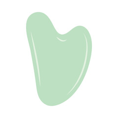 Facial massage tools, skin care routine. Quartz and jade face roller and gua sha scraper. Beauty ritual concept. Vector Isolated illustration, icons set